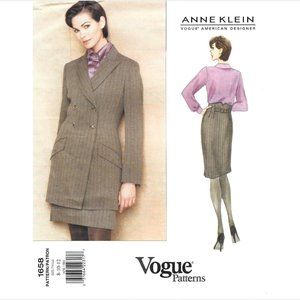 Anne Klein UNCUT Vintage 90s Vogue Sewing Pattern 1742 Size 8-10-12